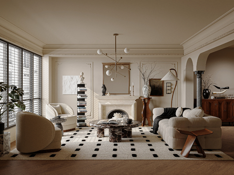 French Cream Living Room