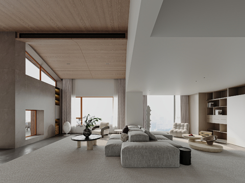 Modern minimalist villa living room pick empty living room