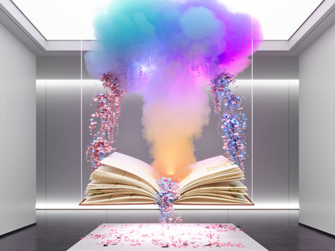 Book Color Cloud Sculpture Artistic Sculpture