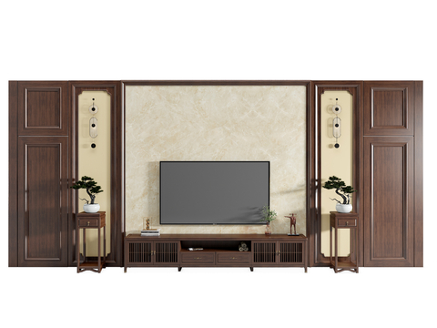 New Chinese TV Wall Living room Wall