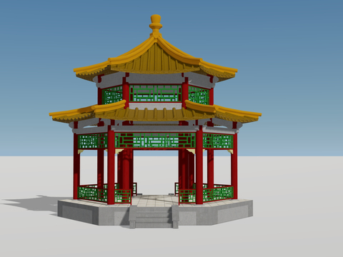 Chinese-style hexagon pavilion porch pavilion