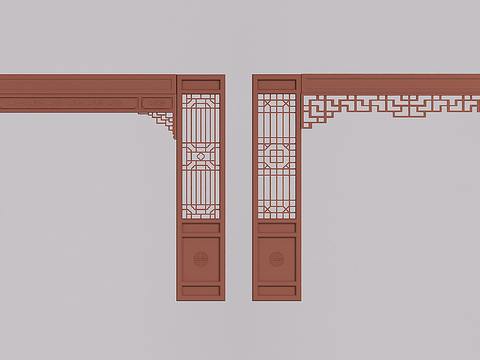 New Chinese-style lattice gate hole carved pass arch