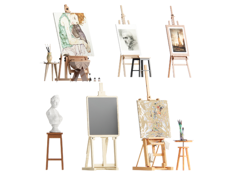 Modern easel painting set