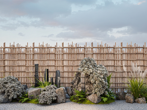 Courtyard landscaping stone vegetation