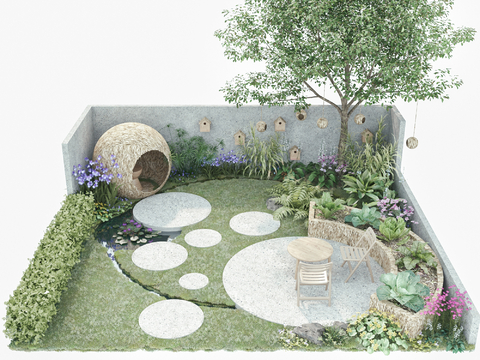 Ecological courtyard greening sketch