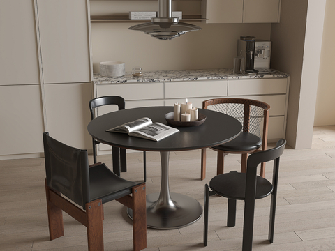 Middle style dining table and chair