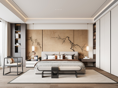 New Chinese-style master bedroom