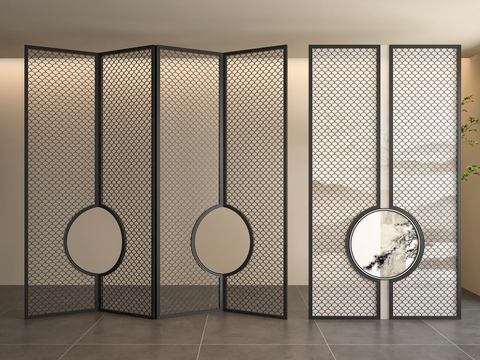 New Chinese-style Screen Folding Screen Lattice Partition