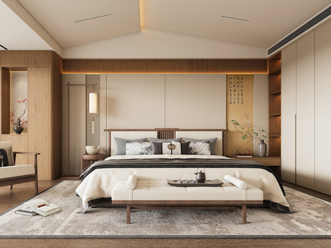 New Chinese-style master bedroom