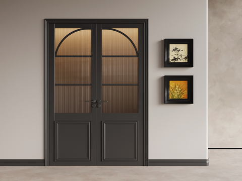 French-style double-door glass door