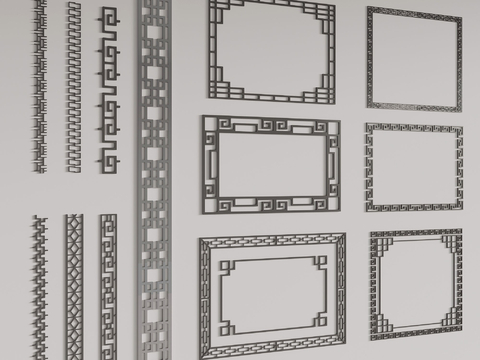 Neo-Chinese Style lattice carved lines