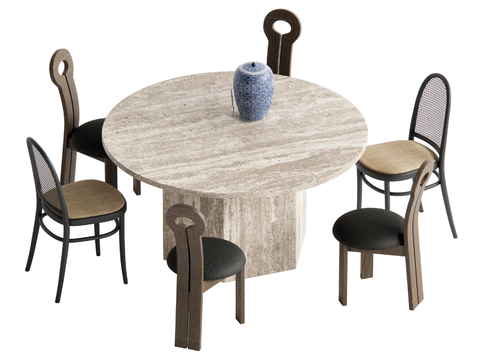 Middle style dining table and chair