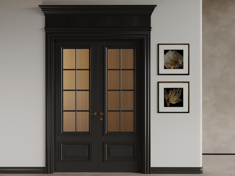 Modern glass double door