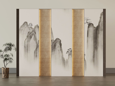 Middle Ancient Screen Folding Screen