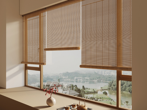 Neo-Chinese Style Bamboo Curtain