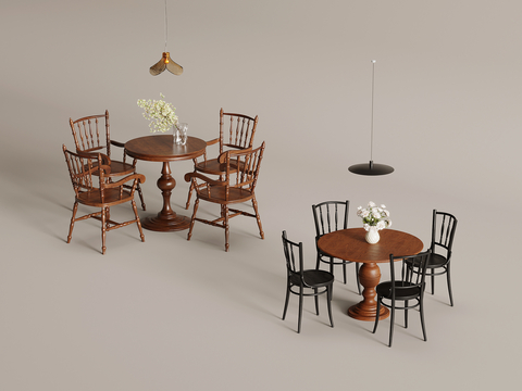 French retro dining table and chairs