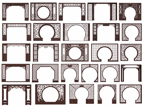 Chinese-style Moon Gate Moon Cave Gate Partition Arch Wall