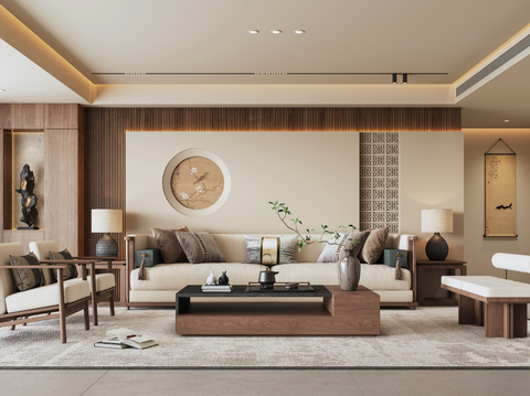 Neo-Chinese Style Living Room Song Dynasty Aesthetic Living Room