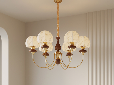 French multi-head chandelier