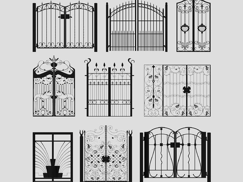 Wrought Iron Gate Courtyard Gate Villa Gate