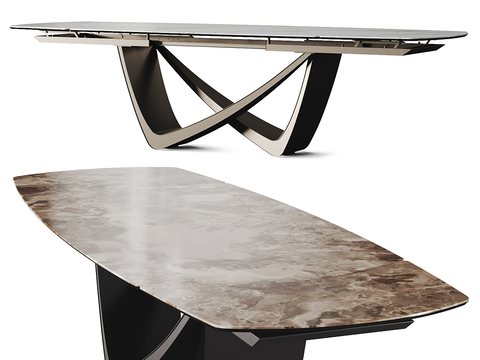 Bontempi long dining table marble dining table