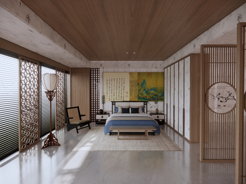 New Chinese-style master bedroom