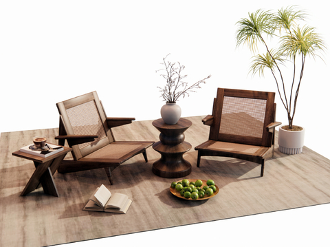 Quiet Chair Lounge Chair Rattan Chair Table