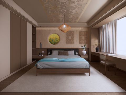 New Chinese-style master bedroom