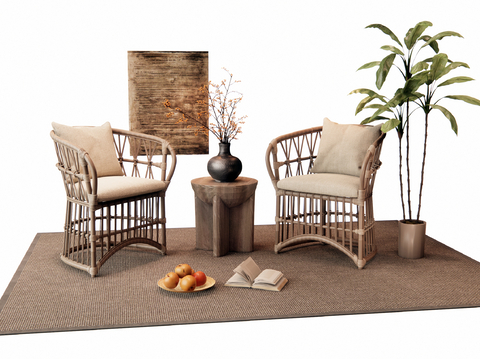 Quiet Chair Lounge Chair Rattan Chair Table