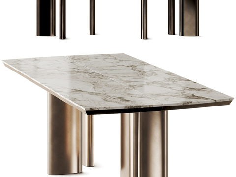 Poliform Adrien strip dining table marble dining table