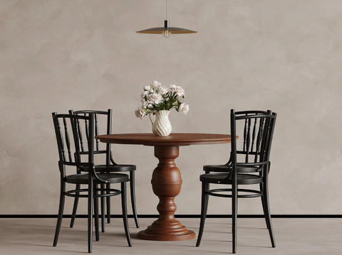 Middle style dining table and chair