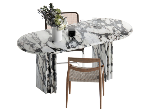 Middle style dining table and chair