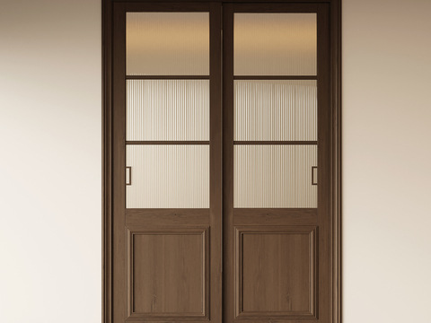 Middle style sliding door grille sliding door wooden door