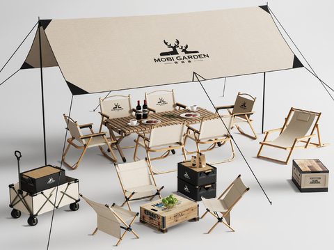 Outdoor Table and Chair Camping Table and Chair Parasol