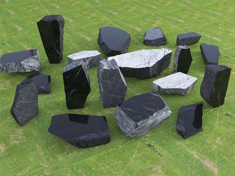 Landscape Stone Stone Mirror Block Stone Set Stone