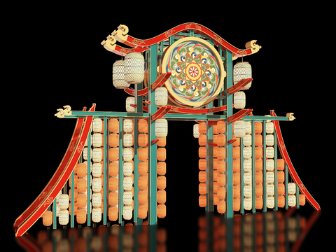 New Chinese Ancient Archway Art Display Archway Scenic Gate House