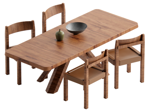 Solid wood dining table