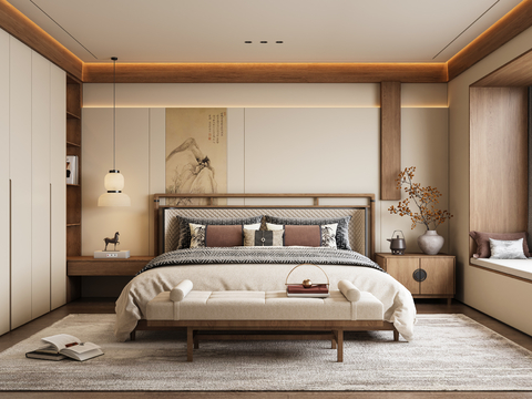 New Chinese-style master bedroom