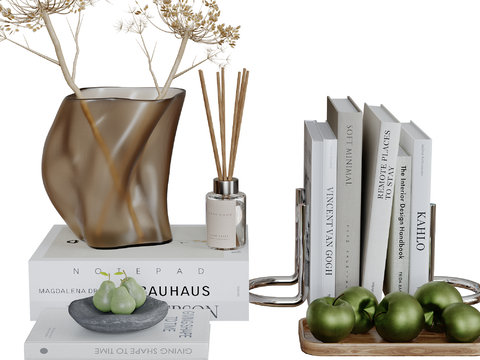 Desktop Ornaments Vase Dried Books Fruit Plate