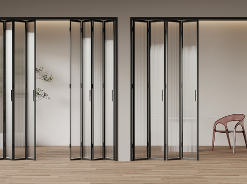 Modern glass folding door