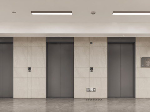 Residential public area elevator hall