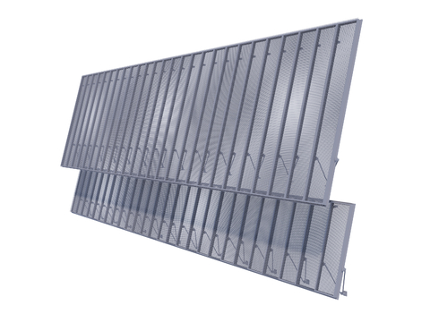 Building facade metal grating