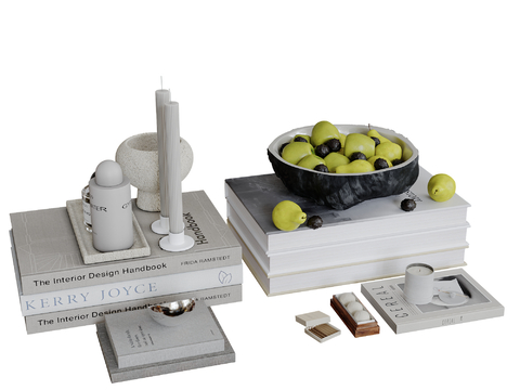 Modern Decorations Desktop Ornaments Fruit Plate Books Candles