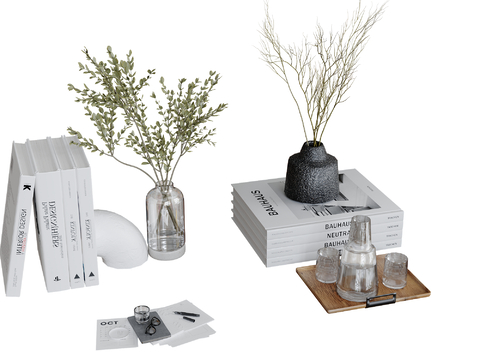 Modern Decorations Desktop Ornaments Books Vase