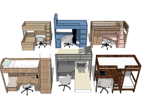 Dormitory Bed Lower Table Bunk Bed Upper and Lower Bed