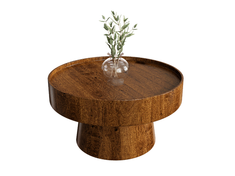 Log coffee table round coffee table