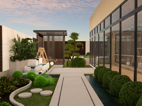 Modern Villa Courtyard