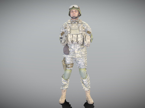 Adult Military Male Wearing Helmet