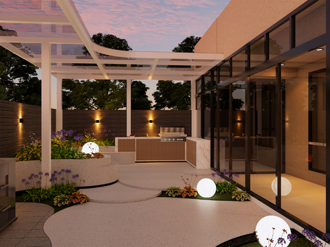 Modern Villa Courtyard Garden