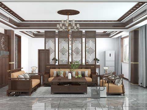 Neo-Chinese Style Villa Living Room